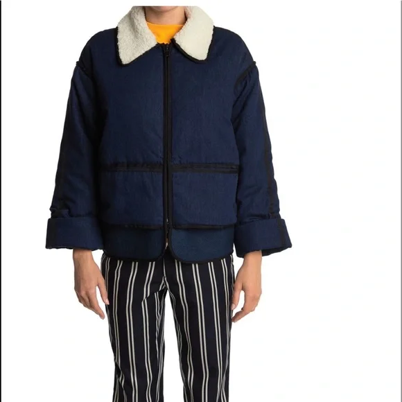Scotch and soda padded denim bomber jacket